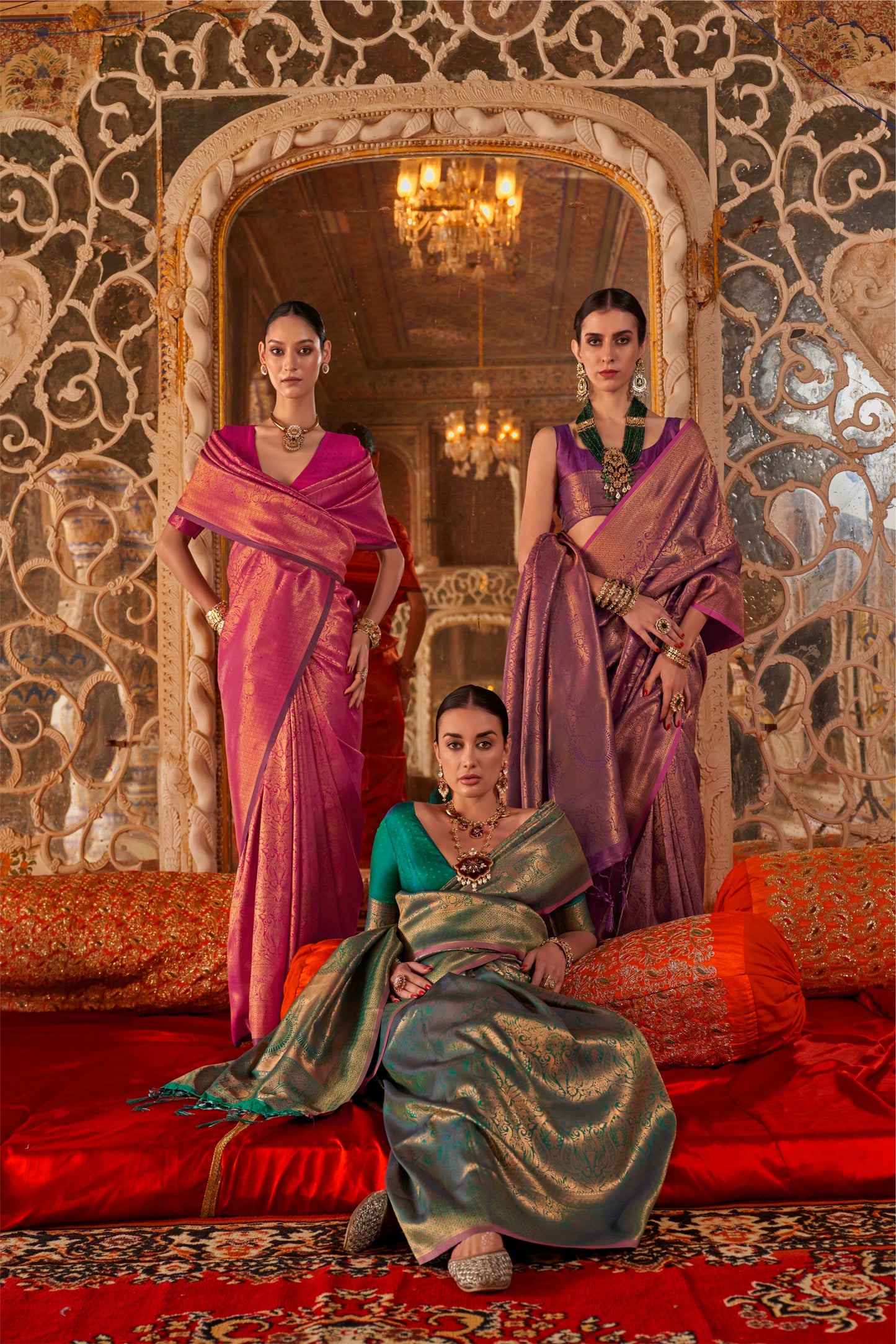 Rani Pink Kanjivaram Silk Saree with Rich Zari Weaving