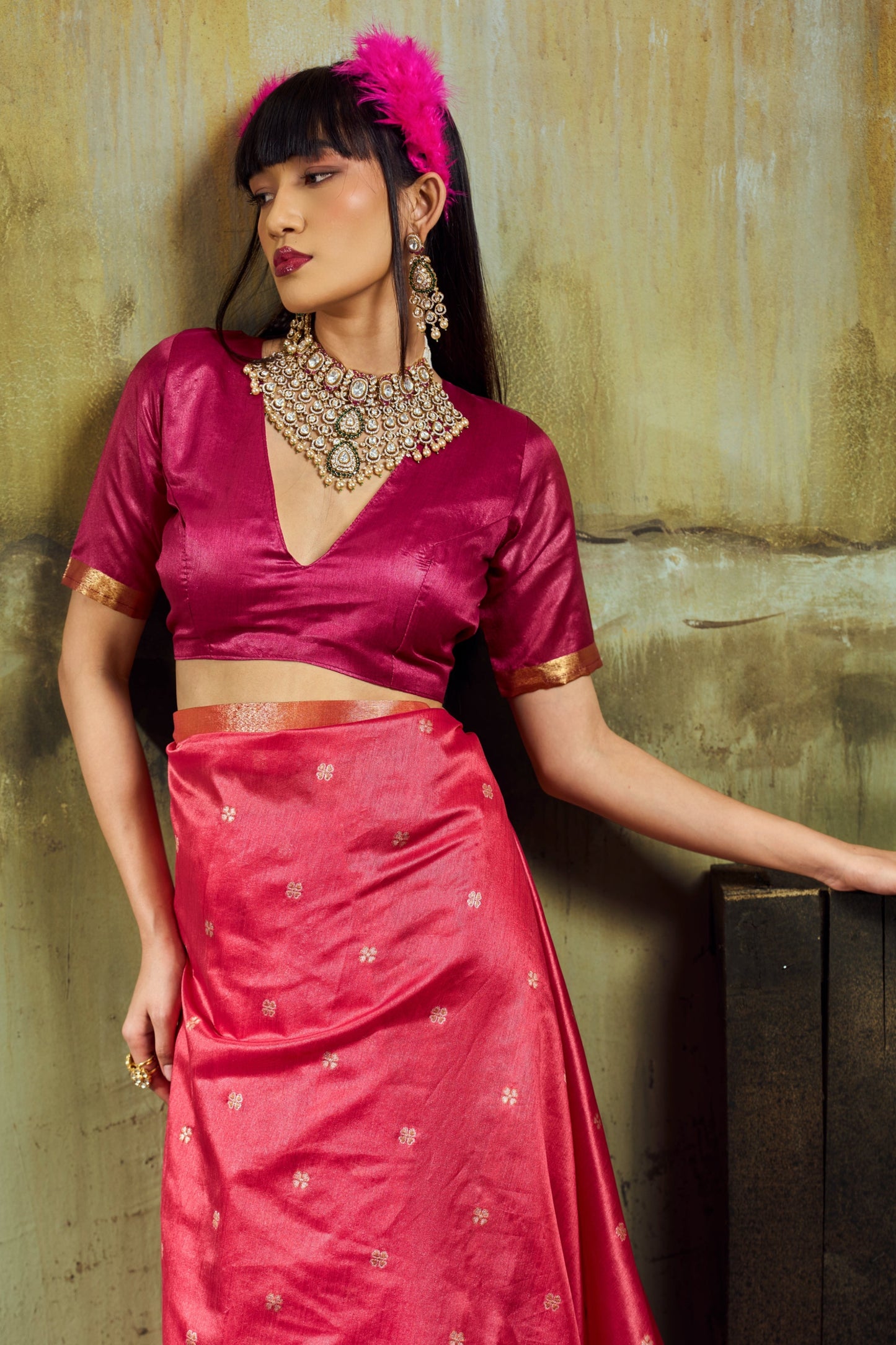 Rani Pink Soft Silk Saree for Women with Rich Zari Border & Designer Pallu