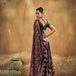 Black Printed Silk Saree with Ajrakh Motifs
