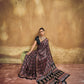 Black Printed Silk Saree with Ajrakh Motifs