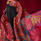 Black Silk Saree with Rich Multicolor Kashmiri Floral Border