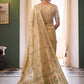 Cream Beige Chanderi Organza Saree with Minakar Zari Border