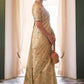 Cream Beige Chanderi Organza Saree with Minakar Zari Border