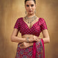 Deep Red Printed Silk Saree with Ajrakh-Inspired Traditional Motifs