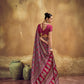 Deep Red Printed Silk Saree with Ajrakh-Inspired Traditional Motifs