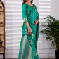 Emerald Green Banarasi Kanjivaram Silk Saree with Rich Zari Work