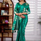 Emerald Green Banarasi Kanjivaram Silk Saree with Rich Zari Work