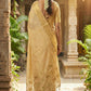 Elegant Beige Gold Soft Silk Saree with Zari Border