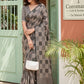 Elegant Grey Checked Saree in Cotton Silk with Designer Pallu