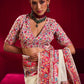 Elegant Ivory Silk Saree with Multicolor Kashmiri Floral Weaving Border