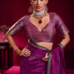 Elegant Magenta Purple Soft Silk Saree for Women with Zari Border