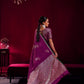 Elegant Magenta Purple Soft Silk Saree for Women with Zari Border
