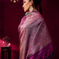 Elegant Magenta Purple Soft Silk Saree for Women with Zari Border