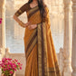 Elegant Mustard Brown Soft Silk Saree with Rich Golden Zari Border for Women