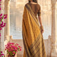 Elegant Mustard Brown Soft Silk Saree with Rich Golden Zari Border for Women