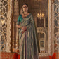 Elegant Olive Green Kanjivaram Silk Saree with Gold Zari Weaving