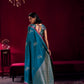Elegant Teal Blue Soft Silk Saree for Women with Zari Woven Blouse