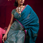 Elegant Teal Blue Soft Silk Saree for Women with Zari Woven Blouse