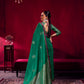 Emerald Green Soft Silk Saree for Women with Zari Weaving Border