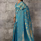 Firoza Blue Banarasi Kanjivaram Silk Saree with Rich Zari Work
