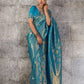 Firoza Blue Banarasi Kanjivaram Silk Saree with Rich Zari Work
