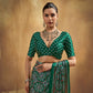 Green Printed Silk Saree with Traditional Ajrakh Motifs