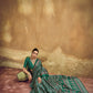Green Printed Silk Saree with Traditional Ajrakh Motifs