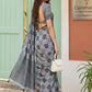 Grey Checked Cotton Silk Saree with Designer Pallu