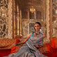 Grey Kanjivaram Silk Saree with Elegant Zari Weaving