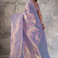 Lavender Pastel Pink Banarasi Kanjivaram Silk Saree with Rich Zari Work