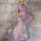 Lavender Pastel Pink Banarasi Kanjivaram Silk Saree with Rich Zari Work