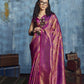 Magenta Pink Banarasi Kanjivaram Silk Saree with Rich Zari Work
