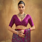 Magenta Printed Silk Saree with Traditional Ajrakh-Inspired Geometric Design