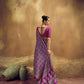 Magenta Printed Silk Saree with Traditional Ajrakh-Inspired Geometric Design