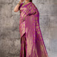 Magenta Purple Banarasi Kanjivaram Silk Saree with Rich Zari Work