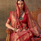 Maroon Red Banarasi Silk Patola Saree with Rich Weave & Heritage Motifs