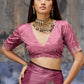 Mauve Pink Designer Katan Silk Saree with Antique Zari Border and Tiger Buttas