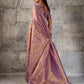Mauve Purple Banarasi Kanjivaram Silk Saree with Rich Zari Work