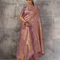 Mauve Purple Banarasi Kanjivaram Silk Saree with Rich Zari Work