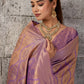 Mauve Purple Banarasi Kanjivaram Silk Saree with Rich Zari Work
