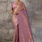 Mauve Purple Banarasi Kanjivaram Silk Saree with Rich Zari Work