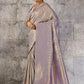 Metallic Grey Lavender Banarasi Kanjivaram Silk Saree with Rich Zari Work
