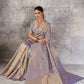Metallic Grey Lavender Banarasi Kanjivaram Silk Saree with Rich Zari Work