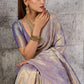 Metallic Grey Lavender Banarasi Kanjivaram Silk Saree with Rich Zari Work