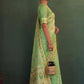Mint Green Chanderi Organza Saree with Minakari Zari Border