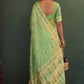 Mint Green Chanderi Organza Saree with Minakari Zari Border