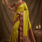 Mustard Yellow Silk Saree with Maroon Zari Border & Rich Pallu