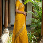 Mustard Yellow Traditional Silk Saree for Women with Golden Zari Border