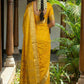 Mustard Yellow Traditional Silk Saree for Women with Golden Zari Border