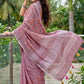Onion Pink Mauve Linen Cotton Saree with Floral Embroidery Work